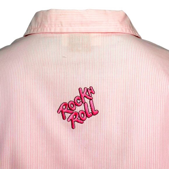 VINTAGE TIA Deadstock Novelty 50's Diner Embroidered Button Down Shirt - Picture 4 of 8